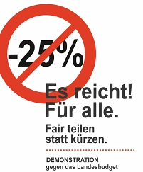 Flyer der Demonstration gegen das geplante steirische Landesbudget